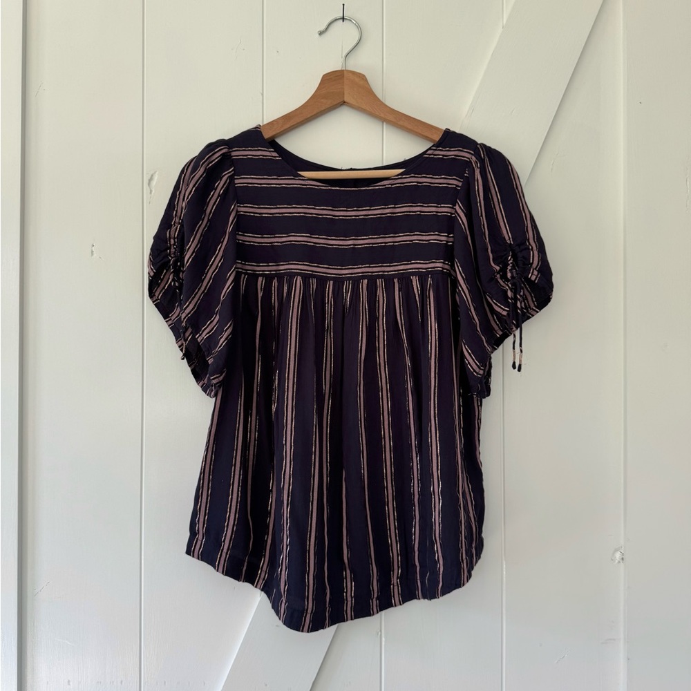 Anthropologie Striped Tinsel Blouse